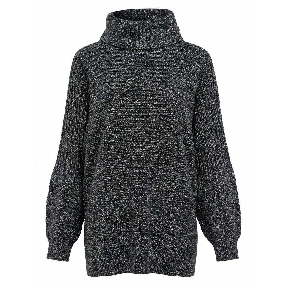 Cathy Daniels Sweater Womens M Metallic Knit Turtleneck Chunky Cozy Pullover‎